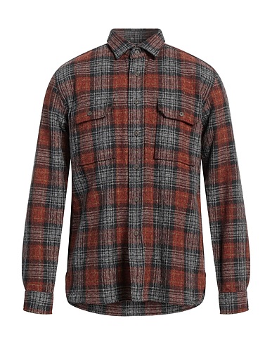 XACUS Checked shirt Brown 100% Cotton