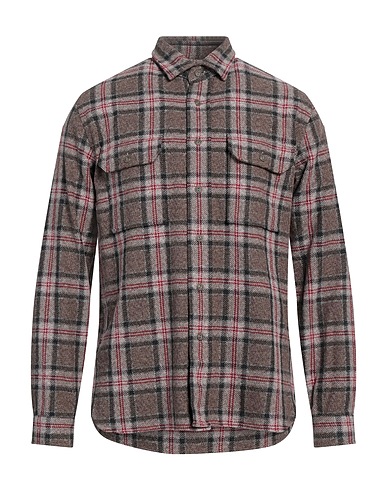 XACUS Camicia a quadri Khaki 100% Cotone