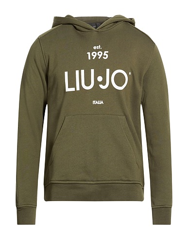 LIU •JO MAN Hooded sweatshirt Military green 100% Cotton