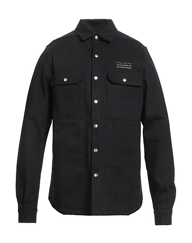 RICK OWENS Camicia tinta unita Nero 100% Cotone