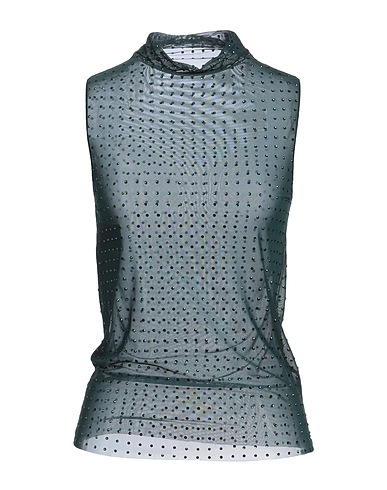 PINKO Top Dark green 82% Polyamide, 18% Elastane, Glass
