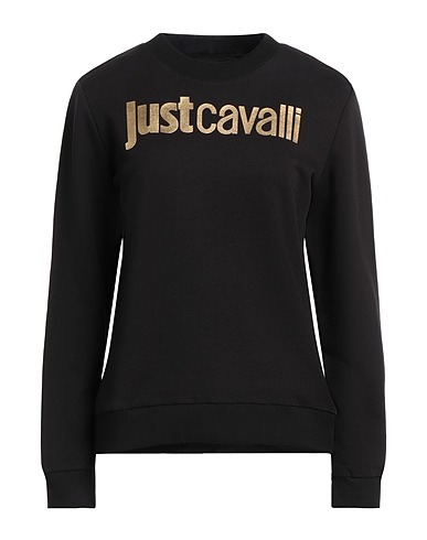 JUST CAVALLI Sweatshirt Black 100% Cotton, Elastane