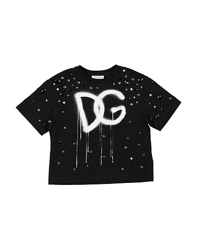 DOLCE&GABBANA Футболка Чёрный 100% Хлопок, Пластмасса, Натуральный камень, Алюминий