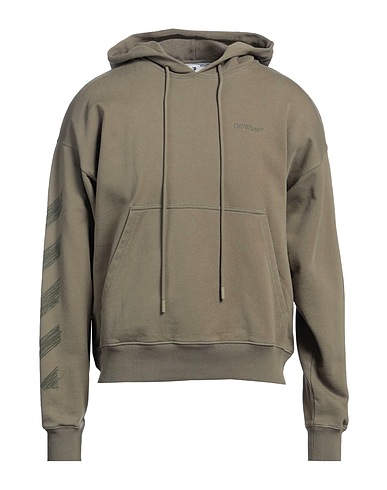 OFF-WHITE™ Felpa Verde militare 100% Cotone organico, Elastan