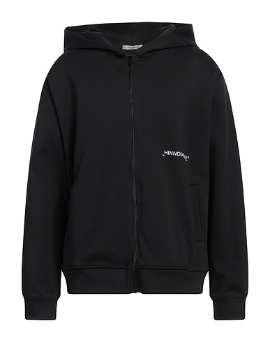 HINNOMINATE Hooded track jacket  Black 60% Cotton, 40% Polyester