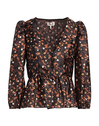 BAUM UND PFERDGARTEN Floral shirts & blouses Dark brown 70% Recycled polyester, 30% Polyester