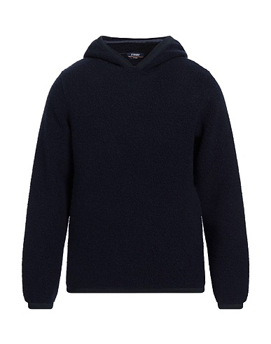 K-WAY Hooded track jacket  Midnight blue 63% Wool, 24% Polyamide, 13% Polyester, Cotton