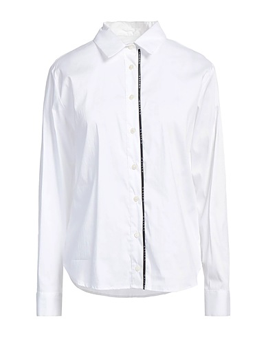 GAëLLE Paris Solid color shirts & blouses White 79% Cotton, 18% Polyamide, 3% Elastane