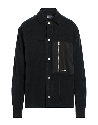 ICE PLAY Solid colour shirt Black 100% Cotton