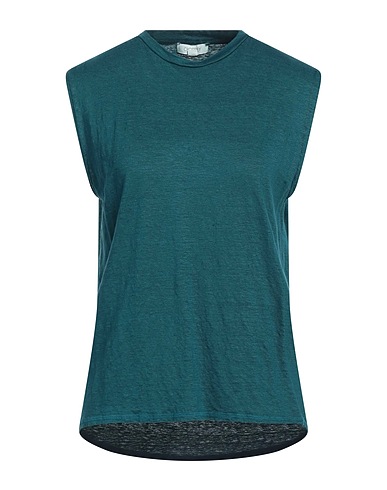 CROSSLEY Basic T-shirt Deep teal 96% Linen, 4% Elastane