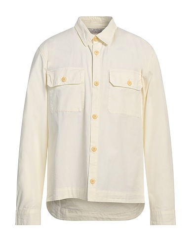 CROSSLEY Solid colour shirt Ivory 98% Cotton, 2% Elastane