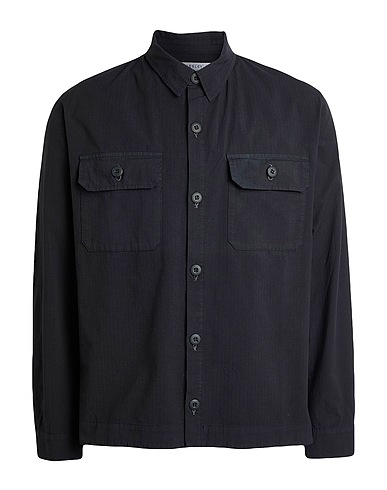 CROSSLEY Solid colour shirt Black 98% Cotton, 2% Elastane