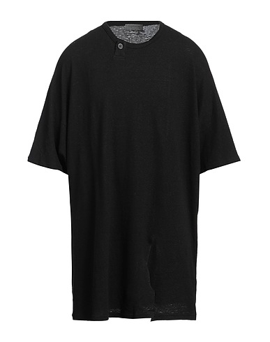YOHJI YAMAMOTO POUR HOMME T-shirt Nero 60% Lino, 40% Cotone