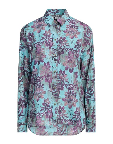 VERSACE JEANS COUTURE Camicie e bluse a fiori Turchese 100% Poliestere