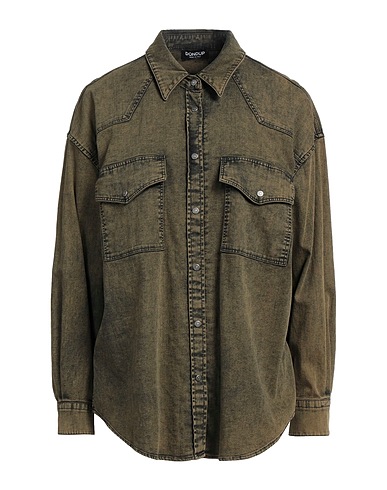 DONDUP Jeanshemd Militärgrün 98% Baumwolle, 2% Elastan