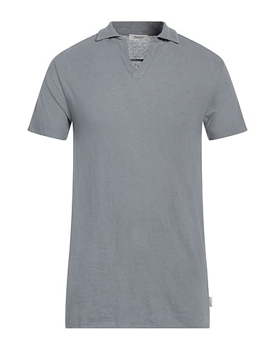 CROSSLEY Polo shirt Grey 75% Cotton, 25% Linen