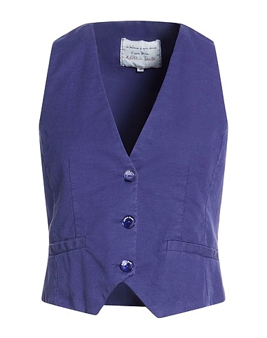 ALESSIA SANTI Vest Dark purple 52% Linen, 46% Cotton, 2% Elastane