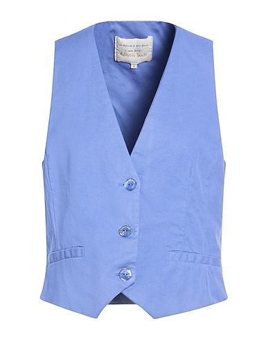 ALESSIA SANTI Waistcoat Light blue 52% Linen, 46% Cotton, 2% Elastane