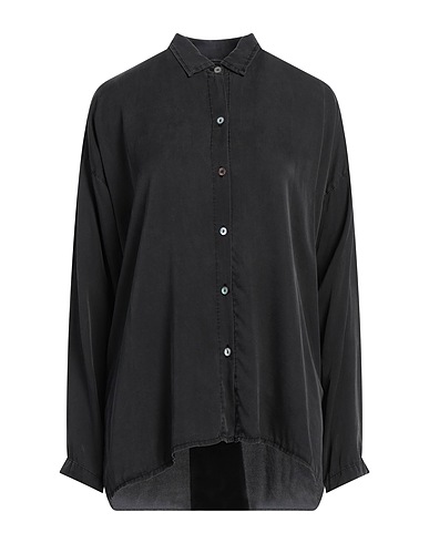 CROSSLEY Solid color shirts & blouses Black 91% Silk, 9% Elastane