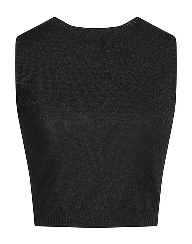 TWINSET Top Black 75% Viscose, 16% Metallic Polyester, 9% Polyamide