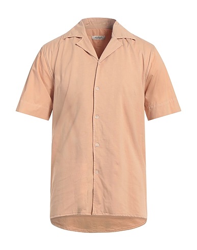 CROSSLEY Solid colour shirt Beige 98% Cotton, 2% Elastane
