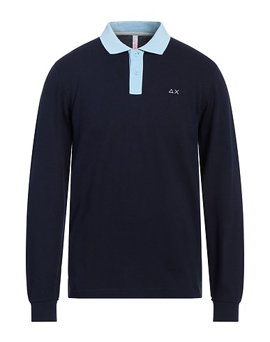 SUN 68 Polo shirt Midnight blue 95% Cotton, 5% Elastane