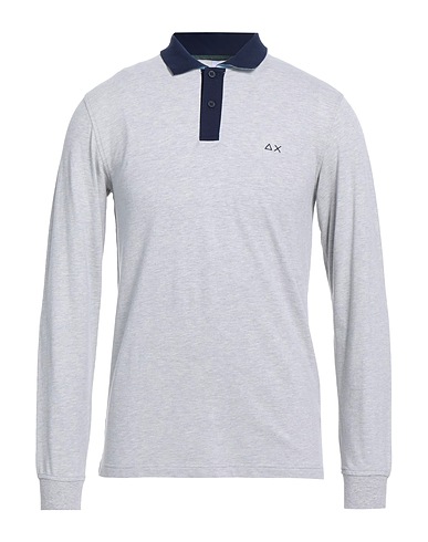 SUN 68 Polo shirt Light grey 95% Cotton, 5% Elastane