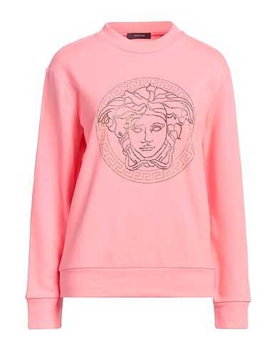 VERSACE Sweatshirt Salmon pink 100% Cotton, Glass, Aluminium
