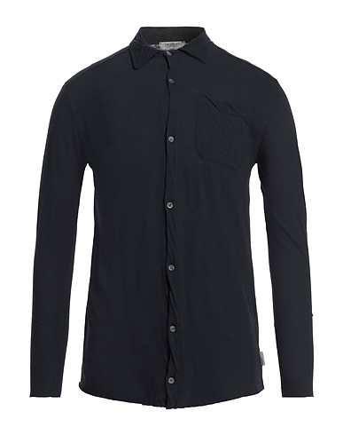 CROSSLEY Solid colour shirt Midnight blue 75% Cotton, 25% Linen