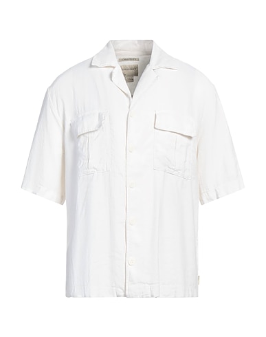 CROSSLEY Solid colour shirt White 58% Cotton, 42% Linen