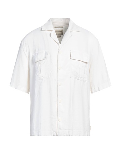 CROSSLEY Solid color shirt 58% Cotton, 42% Linen