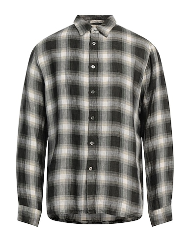CROSSLEY Checked shirt Charcoal 100% Linen