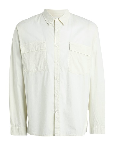 CROSSLEY Solid colour shirt Off white 97% Cotton, 3% Elastane