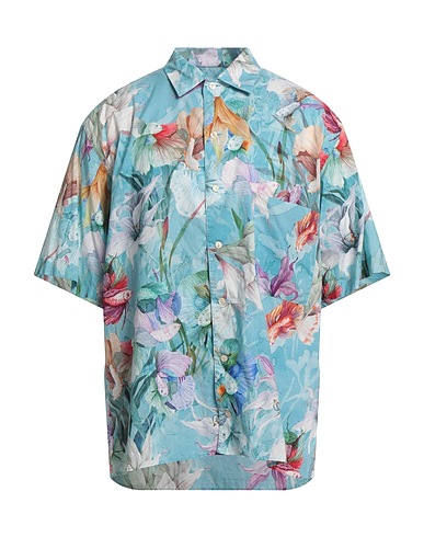 TINTORIA MATTEI 954 Patterned shirt Sky blue 100% Cotton