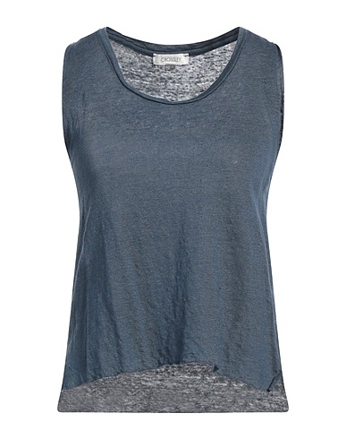 CROSSLEY Camiseta de tirantes Azul marino 100% Lino