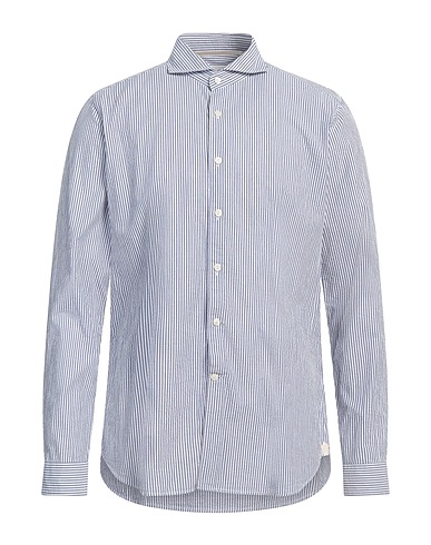TINTORIA MATTEI 954 Striped shirt Midnight blue 99% Cotton, 1% Elastane