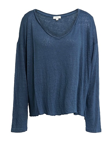 CROSSLEY T-shirt Navy blue 100% Linen