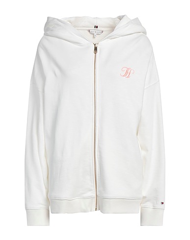 TOMMY HILFIGER Hooded track jacket  White 100% Cotton