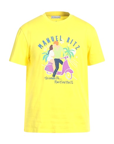 MANUEL RITZ T-shirt Giallo 100% Cotone