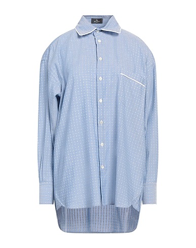 ETRO Hemden und Blusen mit Blumen Hellblau 100% Baumwolle, Nylon, Polyester