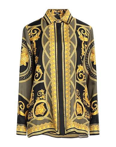 VERSACE Patterned shirts & blouses Black 100% Silk