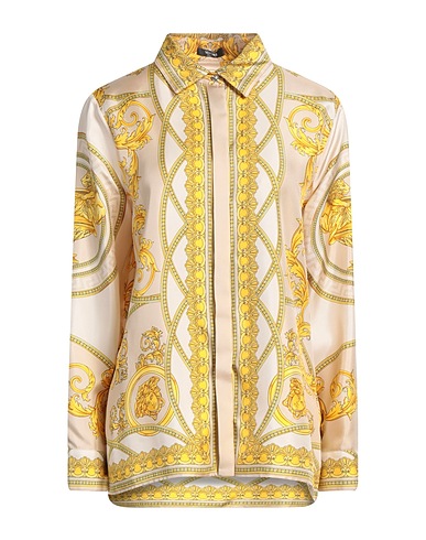 VERSACE Camicie  e bluse fantasia Panna 100% Seta