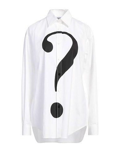 MOSCHINO Patterned shirts & blouses COUTURE White 94% Cotton, 6% Elastane