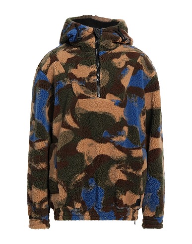 DONDUP Hooded track jacket  Military green 53% Acrylic, 47% Polyester