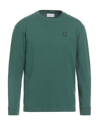 MAISON KITSUNÉ Basic T-Shirt Emerald green 100% Cotton