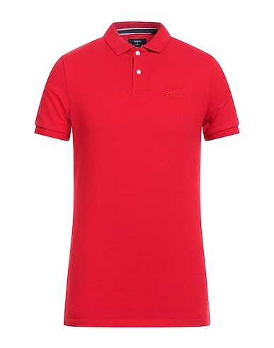 SUPERDRY Polo shirt Red 100% Cotton