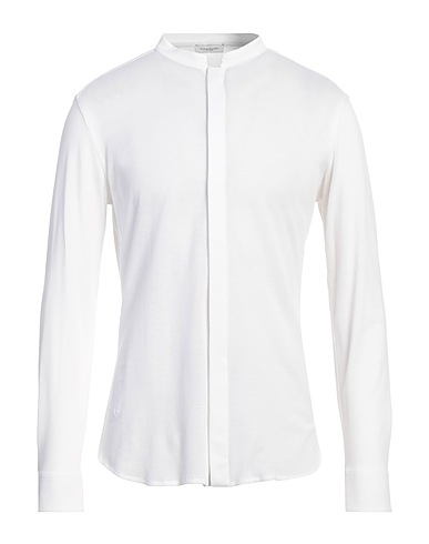 PAOLO PECORA Solid color shirt White 100% Cotton