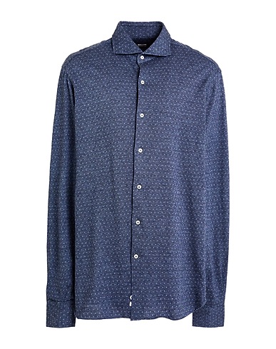 ALESSANDRO GHERARDI Hemd mit Muster Taubenblau 100% Baumwolle