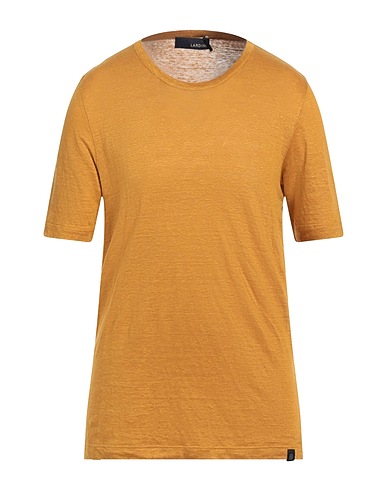 LARDINI T-shirt Giallo ocra 100% Lino