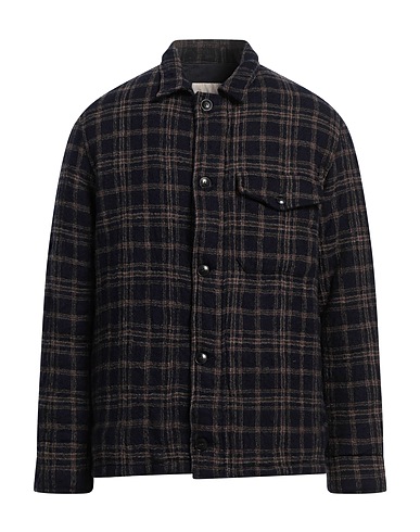 ORIGINAL VINTAGE STYLE Checked shirt Midnight blue 100% Virgin Wool